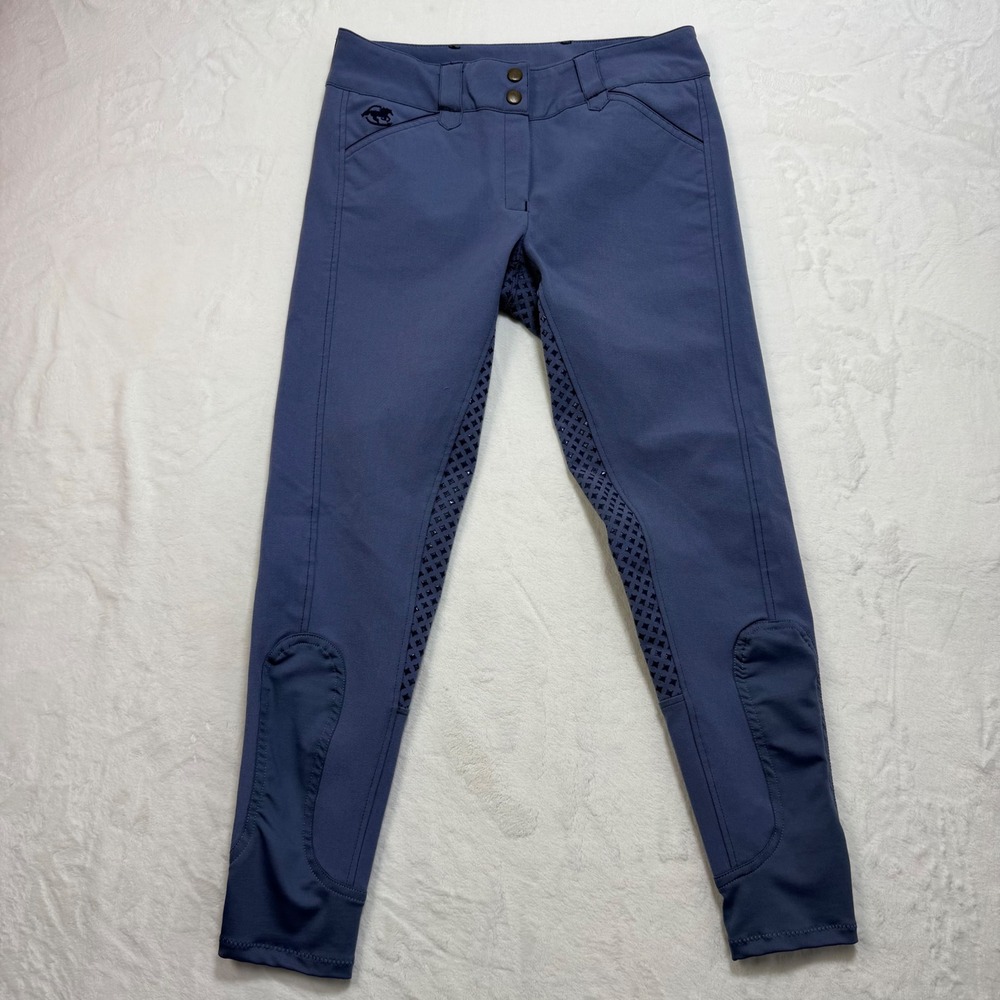Piper by SmartPak Full Seat Silicone Grip Equestrian Riding Breeches Blue 28R